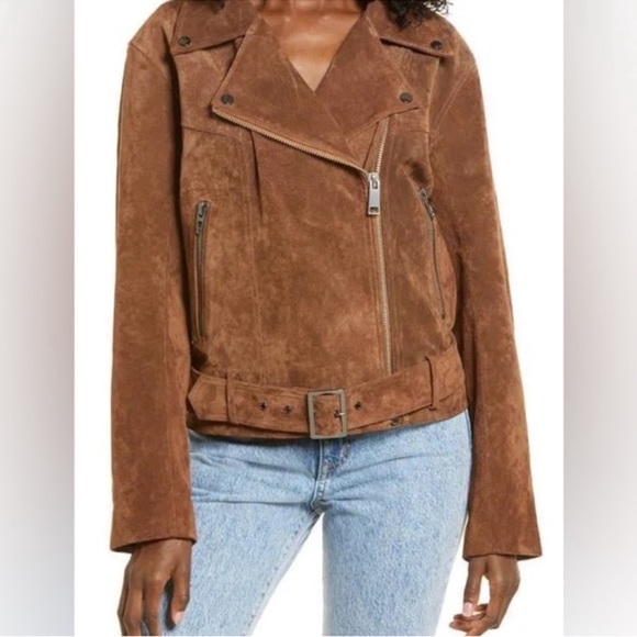 BLANKNYC Suede Moto Jacket Caramel Macchiato (NEVER WORN) - Picture 2 of 9